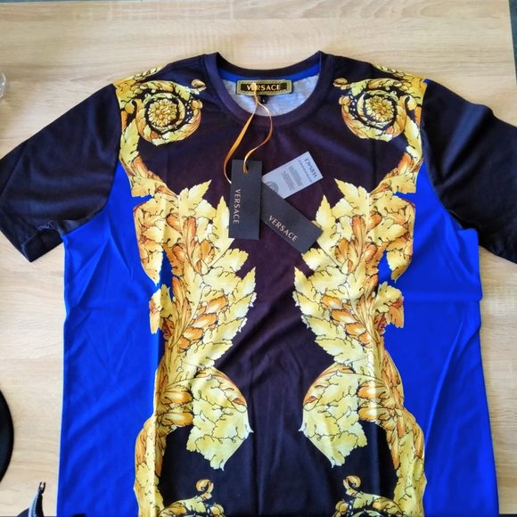 versace men's short sleeve shirt